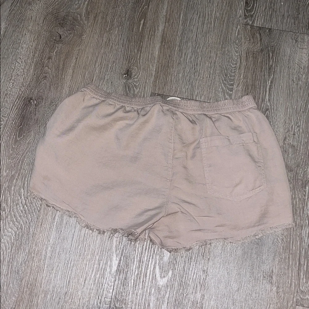 Aerie Lace-Up Shorts in Tan pull on soft light weight summer medium